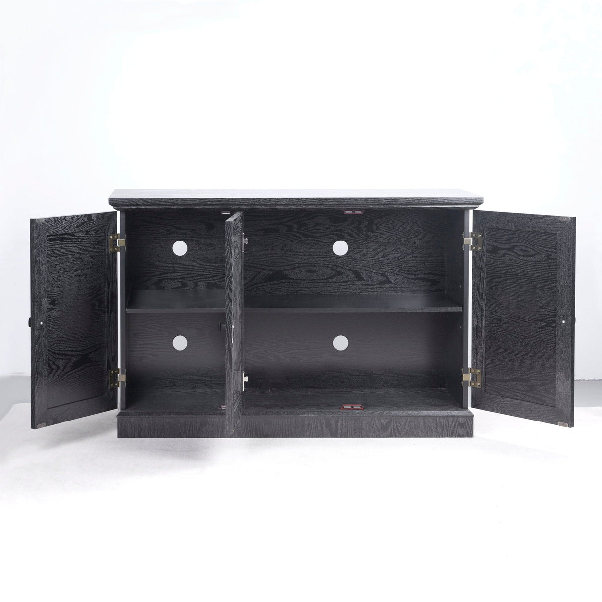 Storage Cabinet With 3 Mirrored Acrylic Doors, Adjustable Shelves