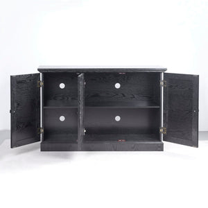 Storage Cabinet With 3 Mirrored Acrylic Doors, Adjustable Shelves