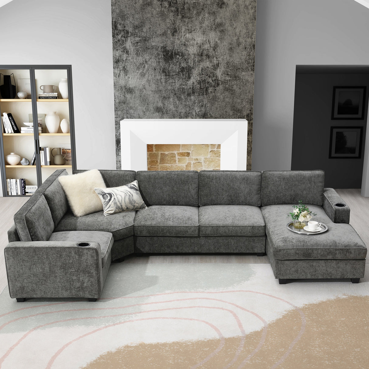 117.5" U-Shaped Sectional Sofa