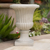 26.5" H Classic Antique White Italian MGO Urn Planter