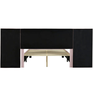 Upholstered Platform Bed With Big Headboard