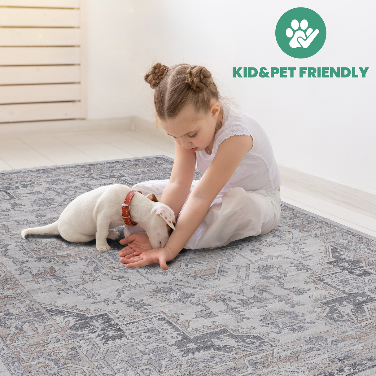 NAAR MARFI Collection Oriental Non-Shedding and Stain Resistant Area Rug