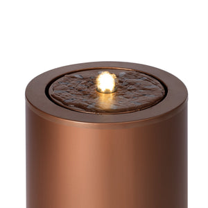 20.87"H Brown Metal Cutout Fountain with LED Lights