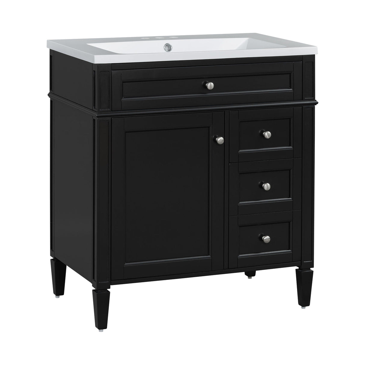 Bathroom Vanity With Top Sink, Storage Cabinet, 2 Drawers, Tip Out Drawer