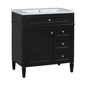 Bathroom Vanity With Top Sink, Storage Cabinet, 2 Drawers, Tip Out Drawer