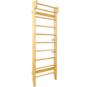 Gymnastics Stall Bar Multi Use Swedish Ladder For Home Gym And Physical Therapy - Natural