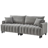 83'' Futon Sofa Bed with Polyester Fabric and Adjustable Backrest