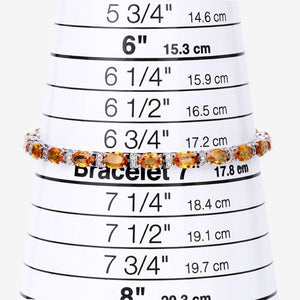 16.73 Carat Genuine Orange Sapphire and White Diamond 14K White Gold Bracelet