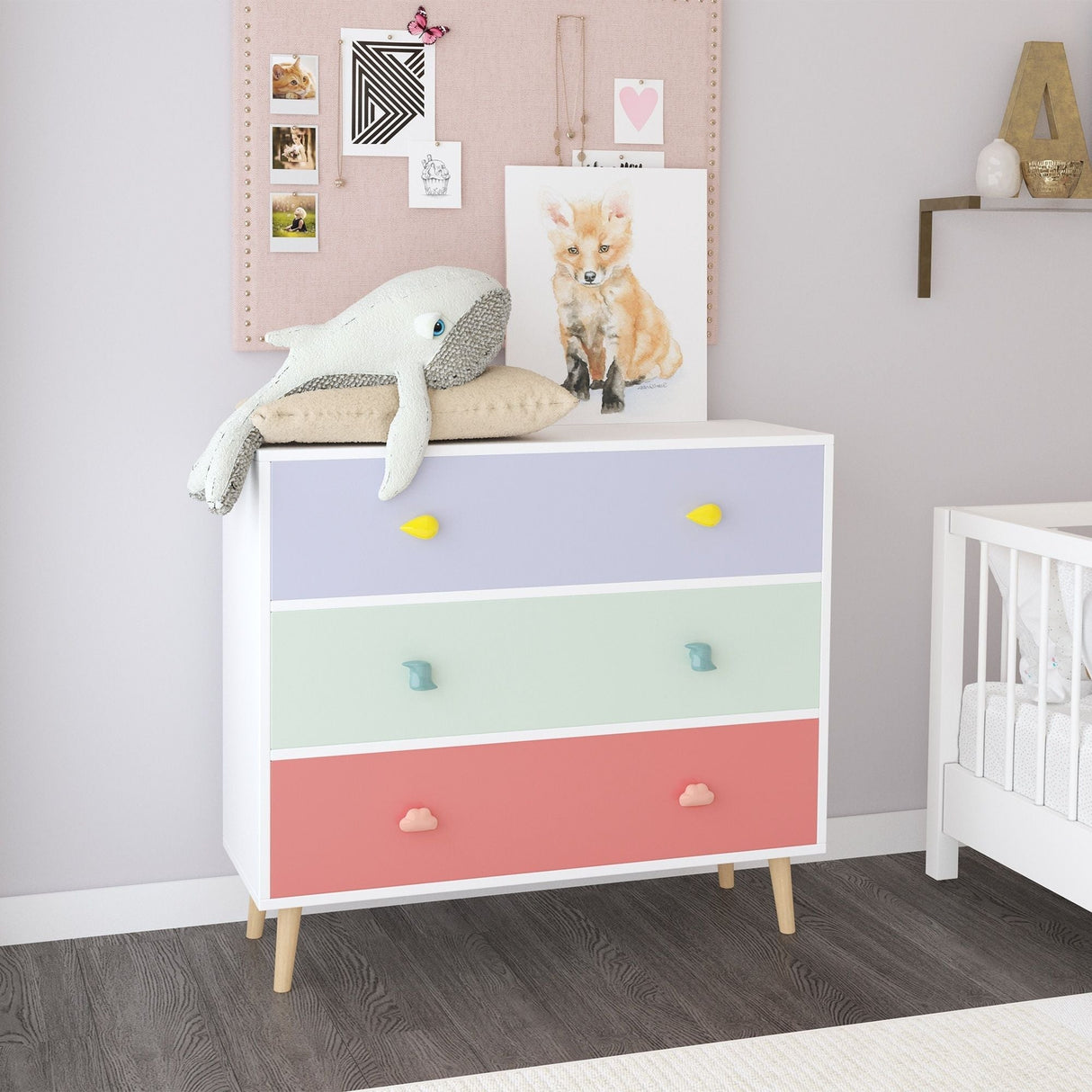 3 Drawer Dresser Storage Cabinet