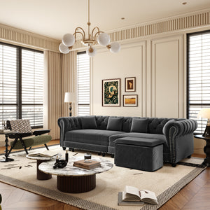 Chesterfield Sofa Bed – 3-in-1 Convertible Velvet Sofa