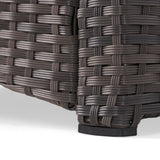 ST MARTA Single Sofa Outdoor Relaxation Seat Grey PE Rattan Waterproof Fabric