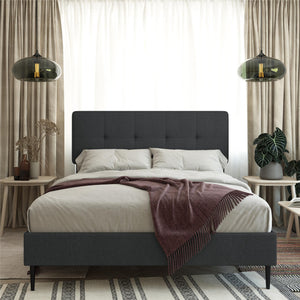 Tyler - Full Upholstered Bed - Dark Gray