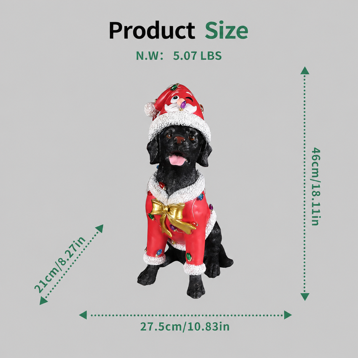 Festive Labrador Christmas Statue