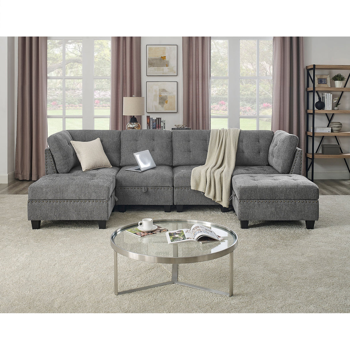 Caroline U Shaped Modular Sectional Sofa