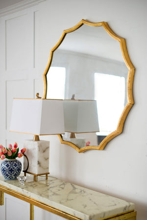 D40' Round Sunburst Wall Mirror with Gold Finish, Wall Decor Mirror for Entryway Bedroom Living Room