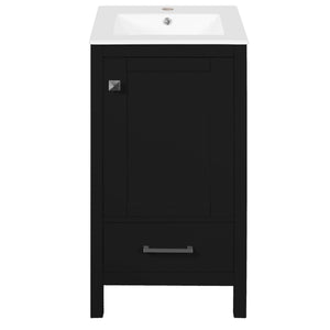 Bathroom Vanity With Ceramic Sink, Soft Close Drawers, Door Organizer, Divider Drawer, Adjustable Foot Pads