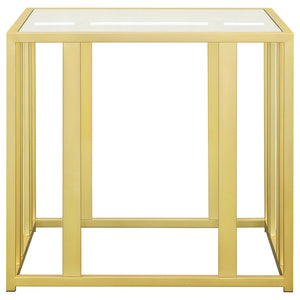 Adri 3-piece Coffee and End Table Set Matte Brass