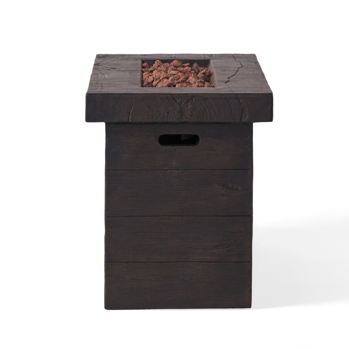 Custer - Rectangular Fire Pit 50, 000 Btu Magnesium Oxide - Brown
