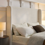 Caron Upholstered Wingback Bed with 52.3" High Headboard, King Size