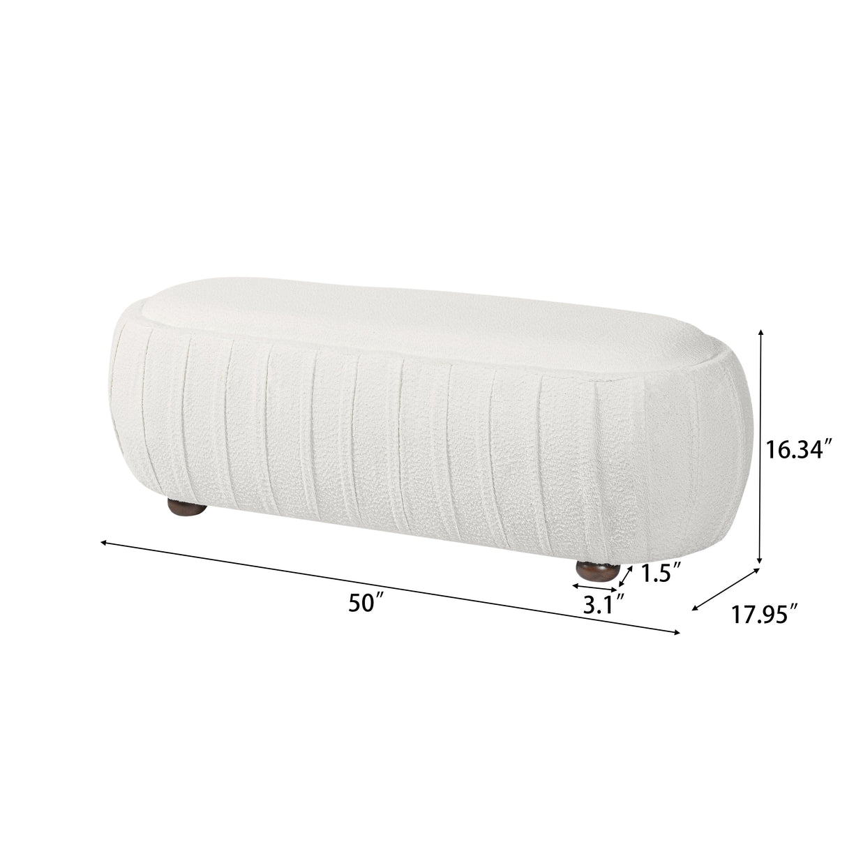 Upholstered Ottoman, Oval Shape