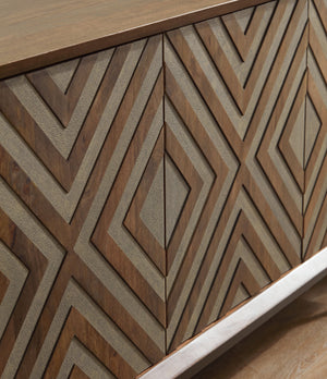 Dreggan - Accent Cabinet - Brown / Gold Finish