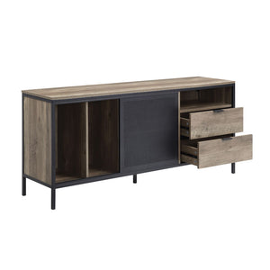 Nantan - 28" TV Stand - Rustic Oak & Black