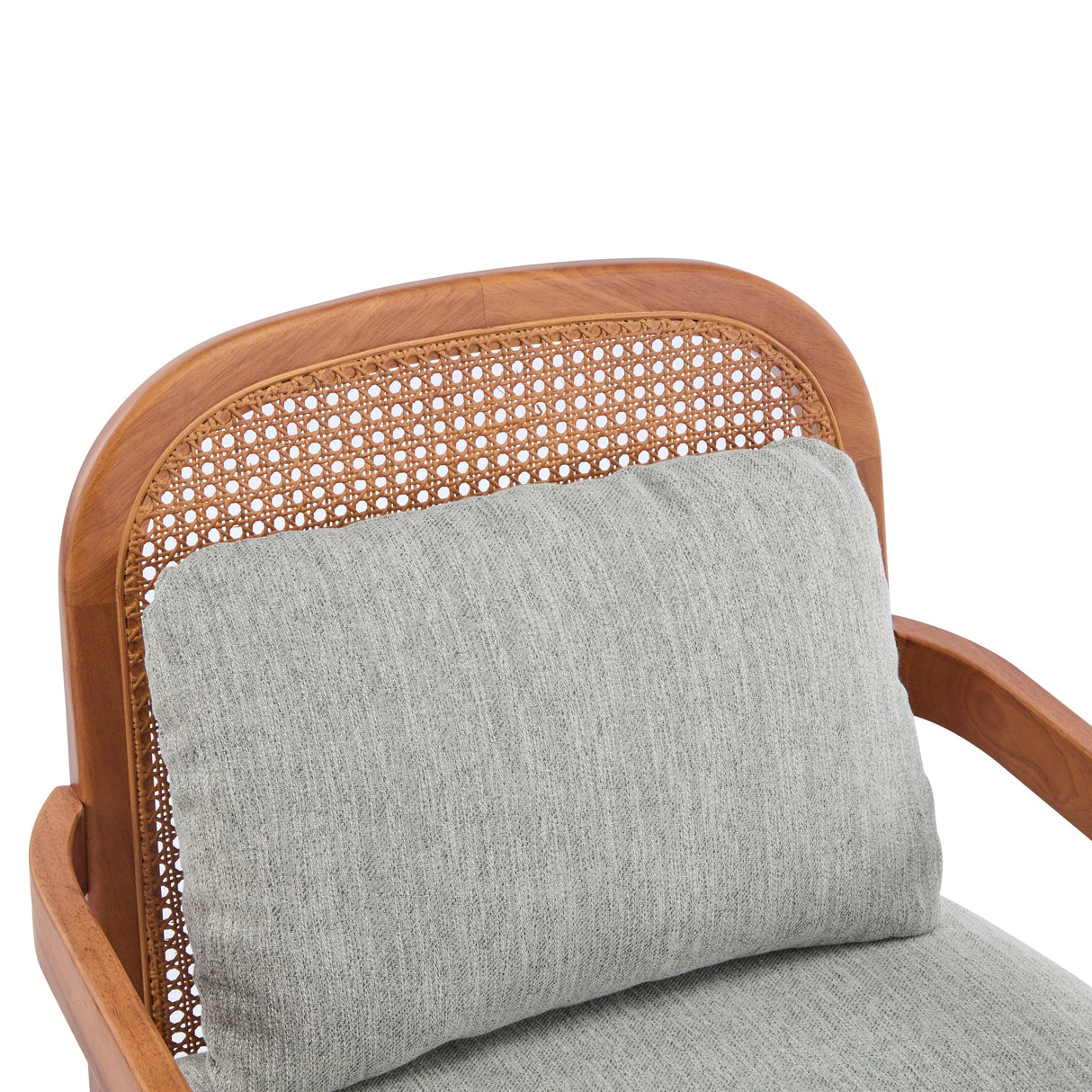 Elliston Rattan Backrest Solid Wood Accent Chair with Cushions, Set of 2