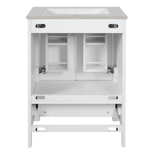 Bathroom Vanity With Integrated Undermount Ceramic Sink, 2 Doors And 1 Drawer, Soft Close Hinges
