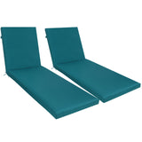 2-Piece Outdoor Chaise Lounge Cushion Set, Smoke Blue