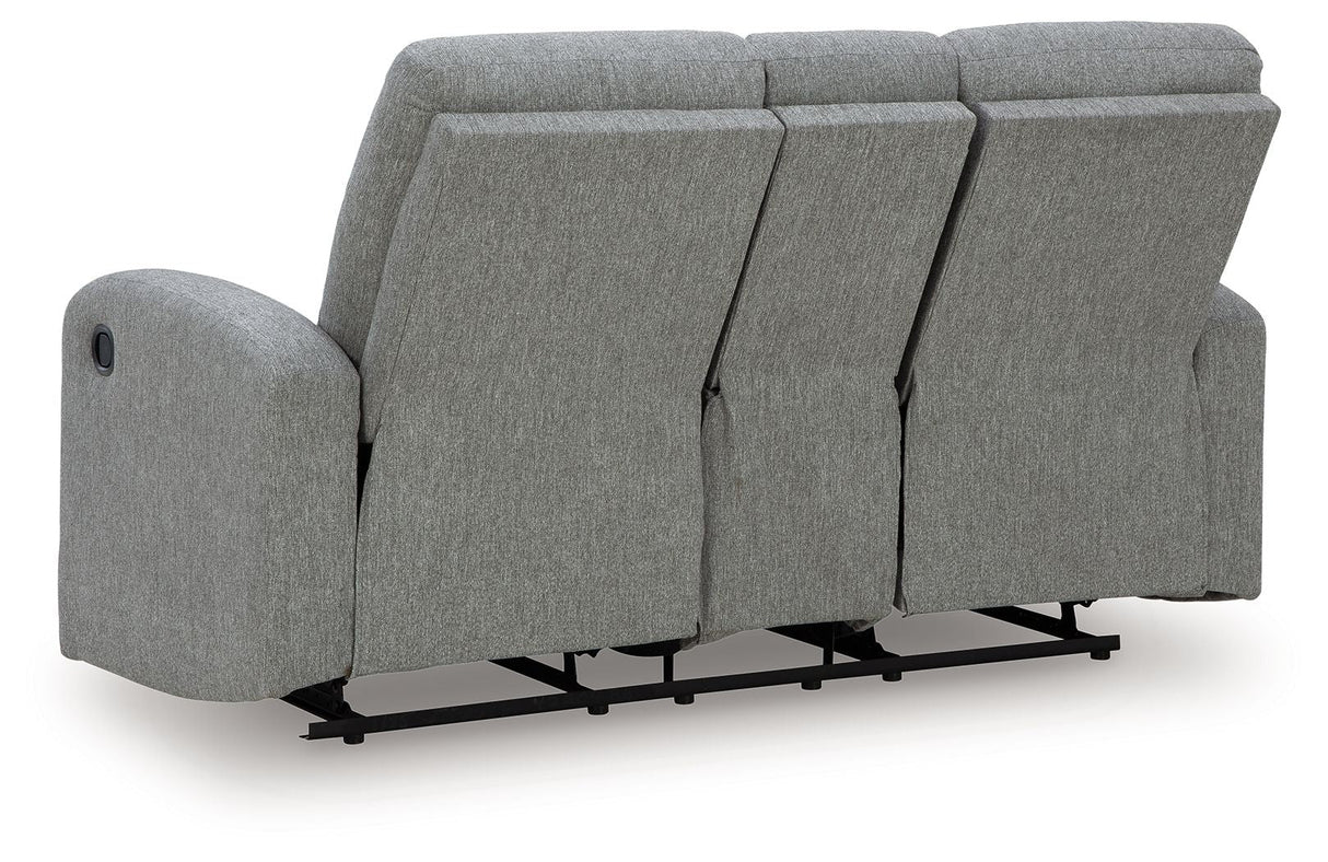 Gauntlet - Double Recline Loveseat With Console - Sterling