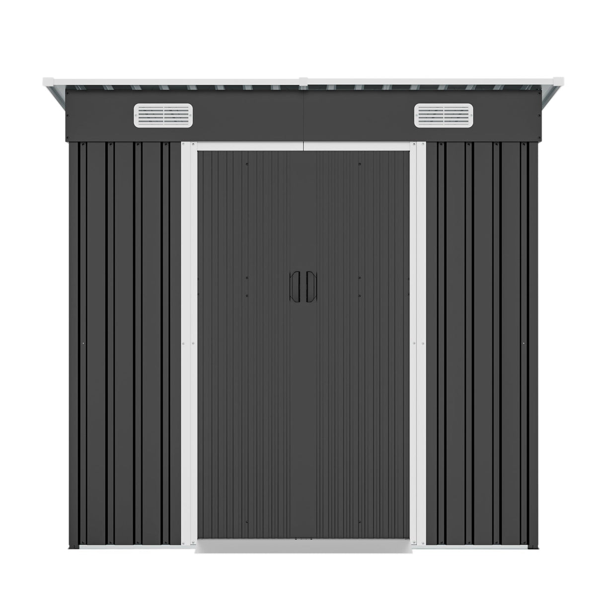 6x4ft Metal Shed with Sliding Door and Ventilation Vents