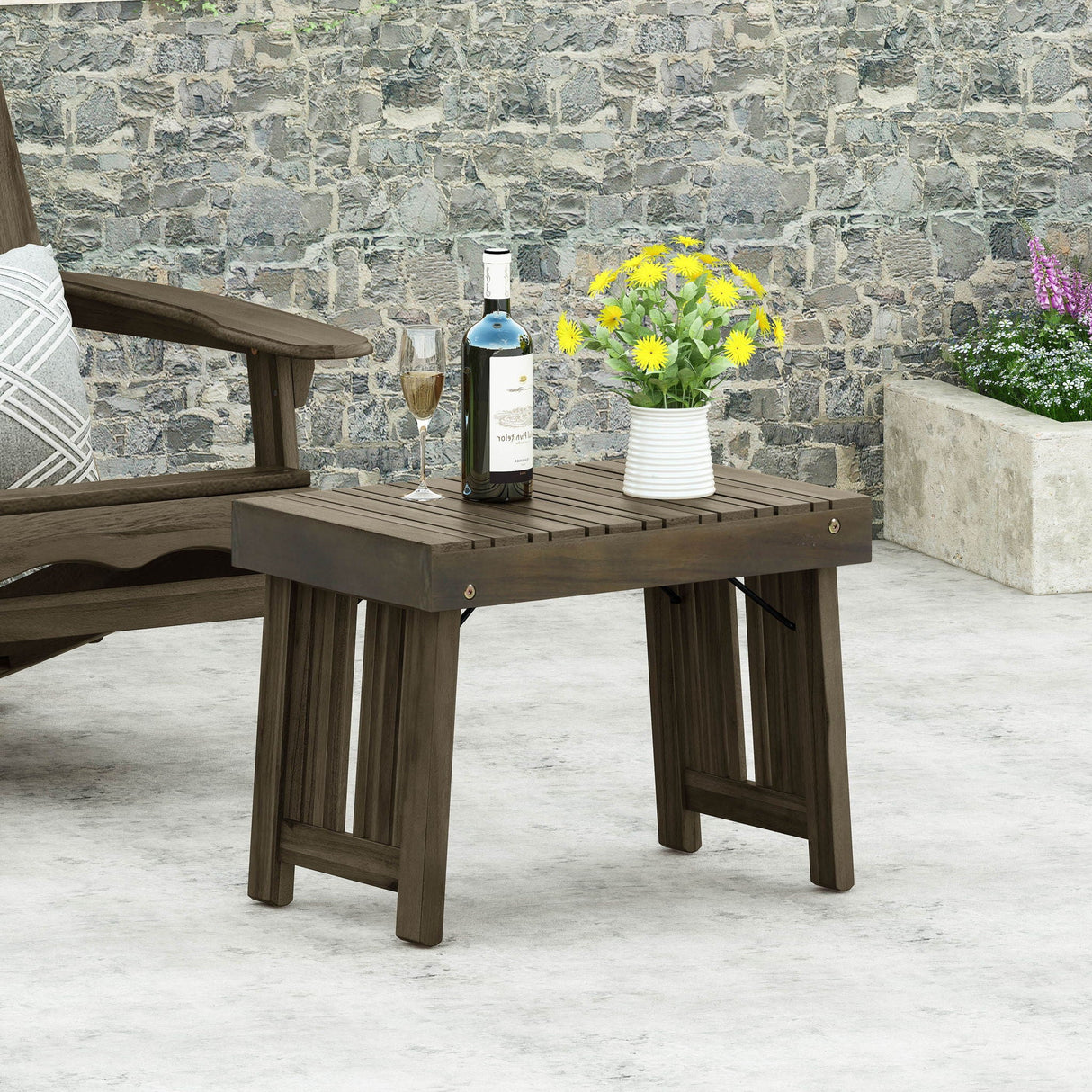 Temptation - Outdoor Foldable Side Table With Slat Design