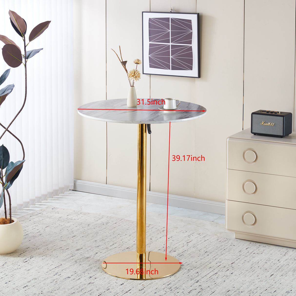 31.5" Folding Golden And Table