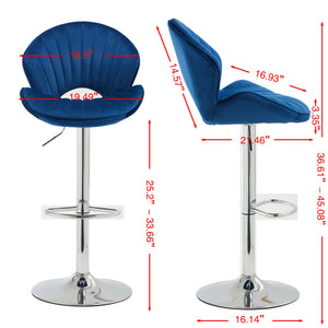 Bar Stools Set of 2 - Adjustable Barstools with Back and Footrest