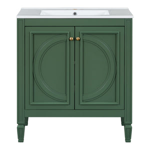 Bathroom Vanity With Sink With 2 Doors And Adjustable Shelf