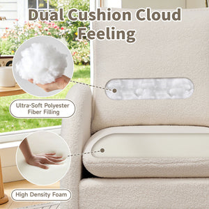 Modern Sherpa Upholstered Accent Chair, Comfortable Living Room Armchair, Lounge Chair For Bedroom, And Office