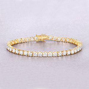 10.00 Carat Lab Grown Diamond 14K Yellow Gold Bracelet