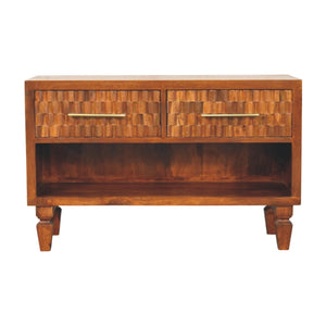 Solid Wood Cadiz Carved Shoe Bench
