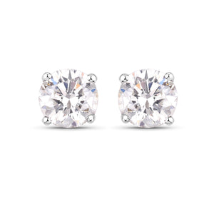 0.54 Carat Genuine White Diamond 14K White Gold Earrings