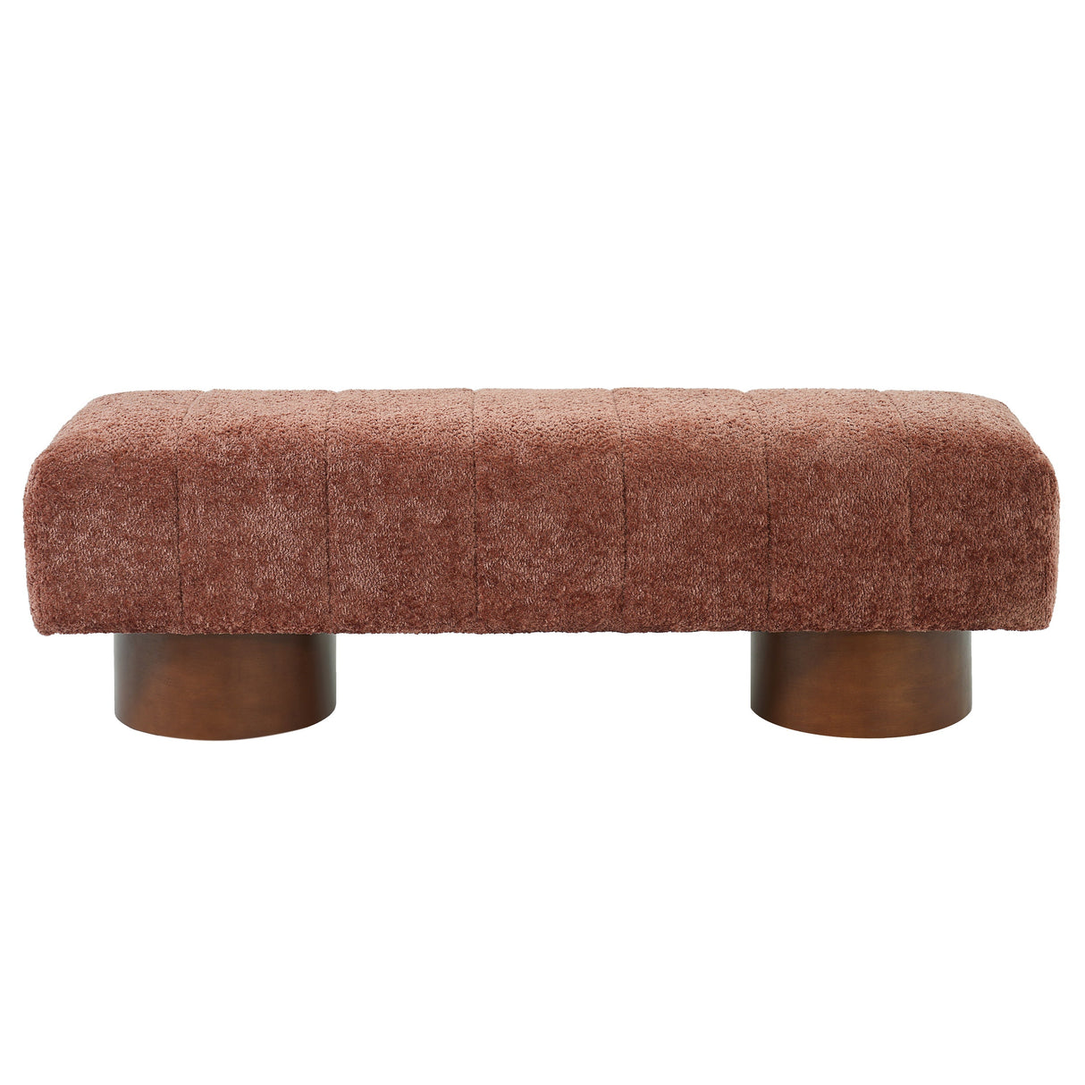 Rust Red Boucle Indoor Dining Bench