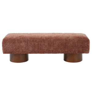 Rust Red Boucle Indoor Dining Bench