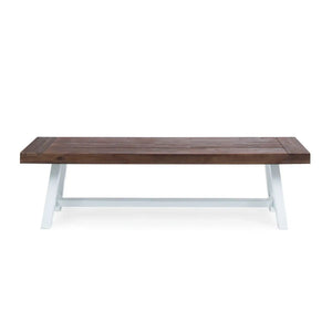 Tranquilizer Outdoor Acacia Wood Bench with Slat Panel Design