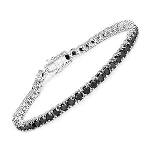 5.40 Carat Genuine Black Diamond .925 Sterling Silver Bracelet