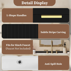 Wall Mounted Bathroom Cabinet With Side Cabinet Combo