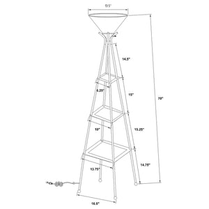 Sentinel - 3 Shelf Frosted Torchiere Floor Lamp With Shelves - Black