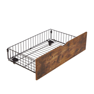 Modern Metal Platform Bed Frame With Wooden Headboard And Footboard, USB Charging Station, LED Lights, 2 Drawers