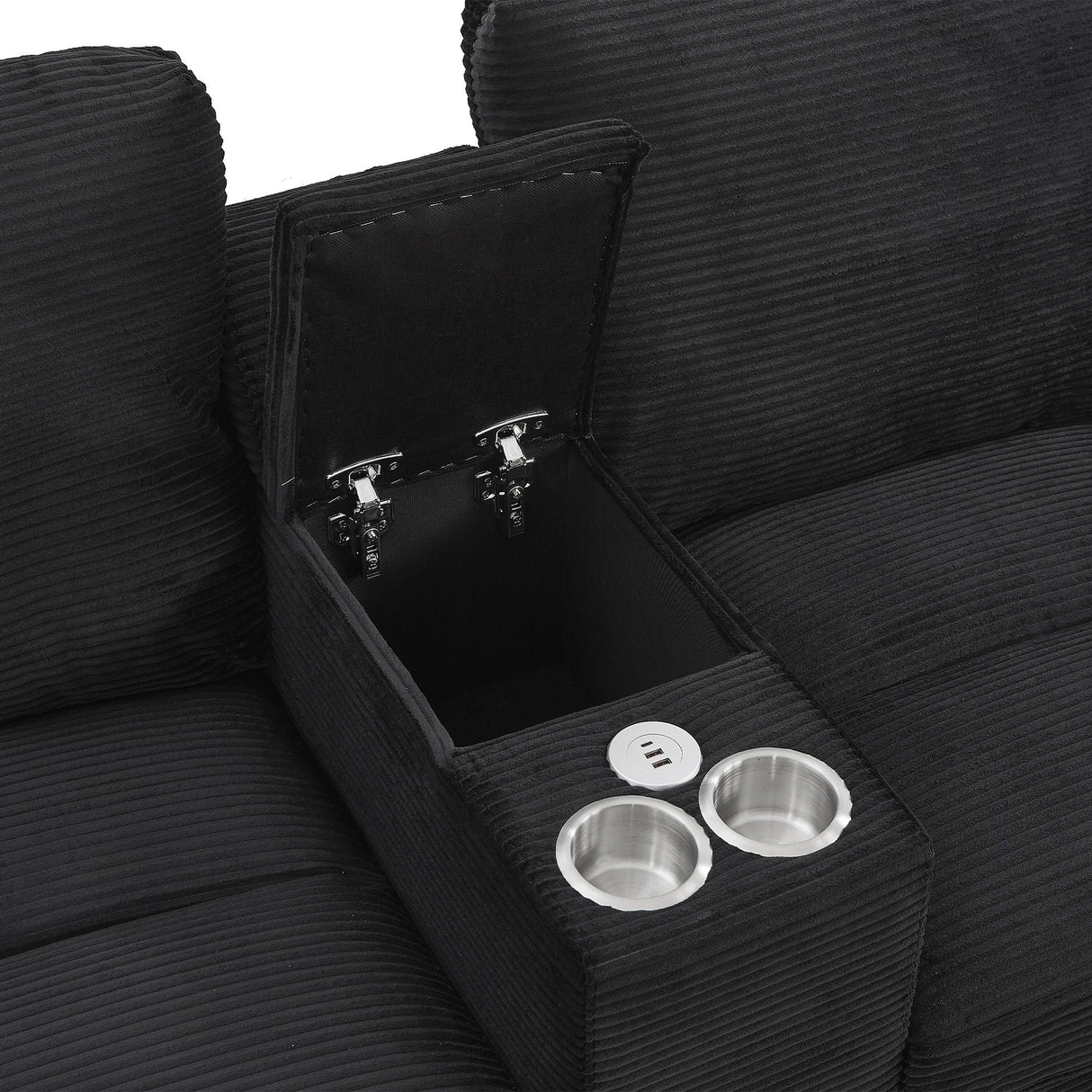 Modern U-Shaped Sectional Sofa With Storage Ottomans