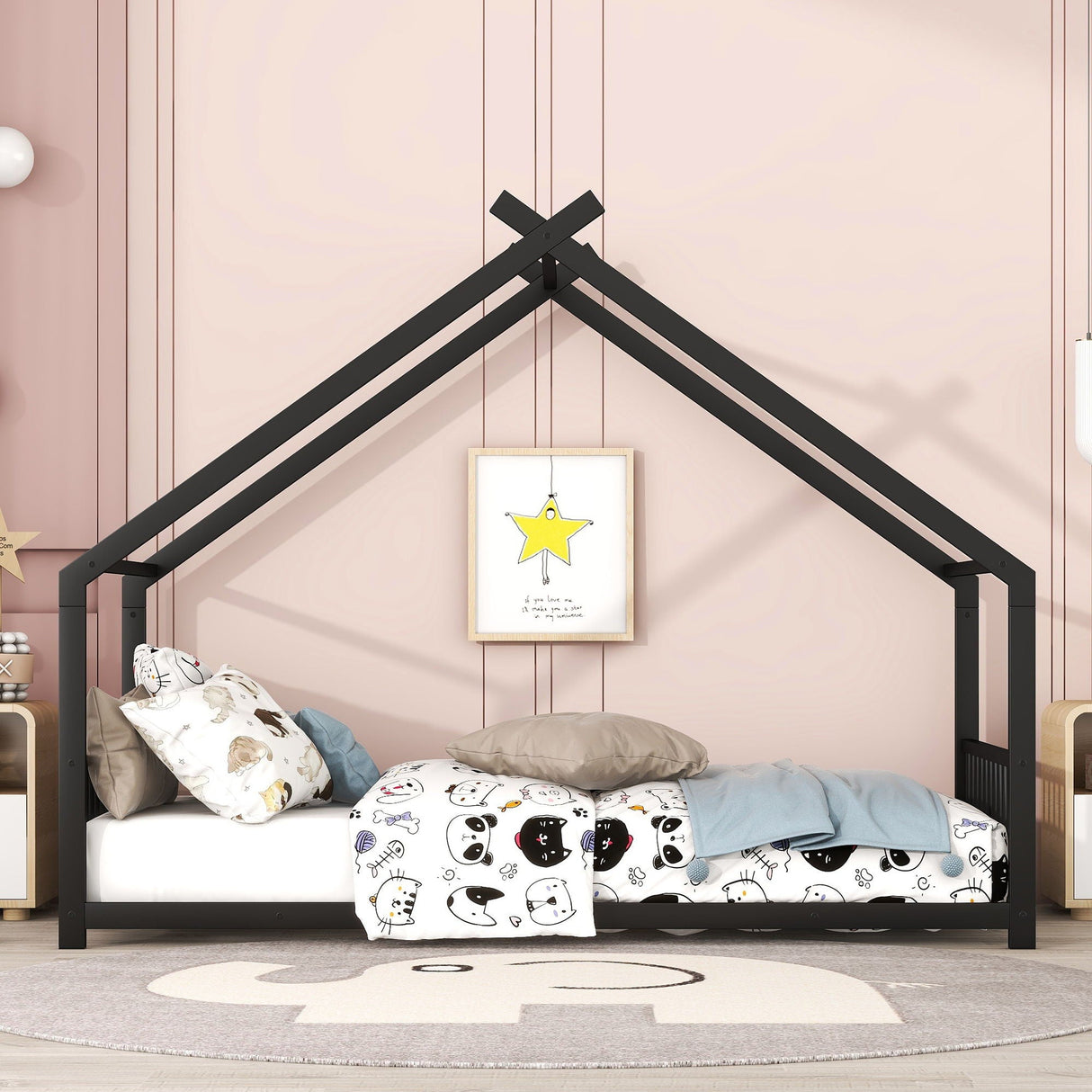 Metal House Bed