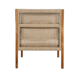 Acacia Wood Patio Furniture Club Chair Outdoor Wicker Armchair with Deep Seating and Soft Cushions