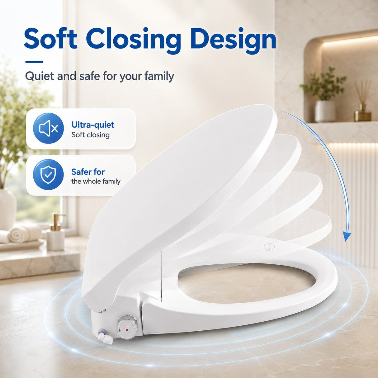Smart Bidet Toilet Seat with Side Knob Adjustable Heated Seat